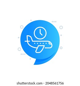 Flight Time Or Delay Line Icon, Vector