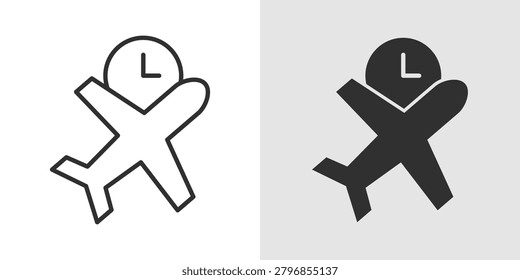 Flight Time Icon represents airline schedules, travel duration, and aviation timing information.