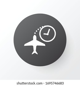 Flight time icon symbol. Premium quality isolated flying element in trendy style.