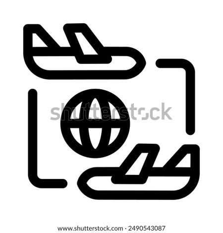 flight transfer icon with style outline