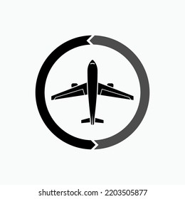 Flight Transfer Icon. Symbol Move to Another Plane - Vector.