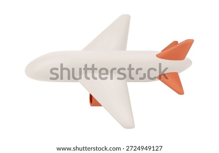 Flight transportation, airplane in air. Vector isolated 3d icon vacation and traveling. Commercial or passenger jet for commuting. Worldwide delivery and shipment. Plane in sky, model or toy