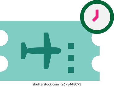 Icono de avión de viaje de vuelo Ilustración plana de Vector