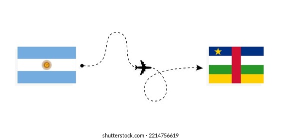 Flight and travel from Argentina to Central African Republic by passenger airplane Travel concept