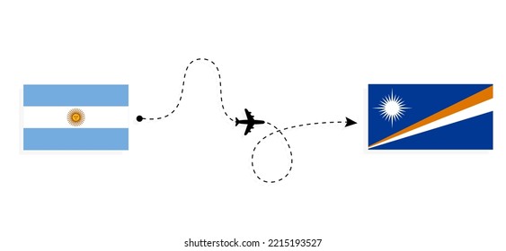 Flight and travel from Argentina to Marshall Islands by passenger airplane Travel concept