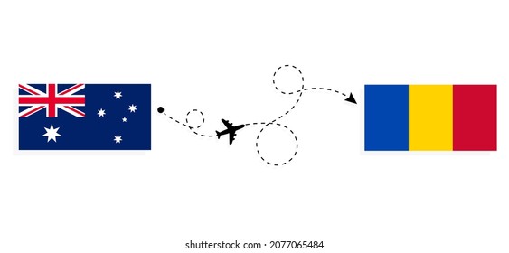 Flight and travel from Australia to Moldova by passenger airplane Travel concept