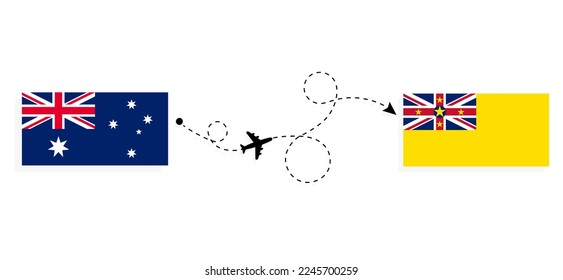 Vuelo desde Australia a Niue por avión de pasajeros Concepto de viajes