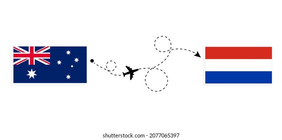 Flight and travel from Australia to Paraguay by passenger airplane Travel concept