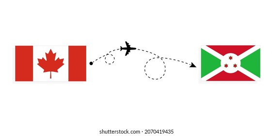 Flight and travel from Canada to Burundi by passenger airplane Travel concept