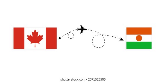 Flight and travel from Canada to Niger by passenger airplane Travel concept