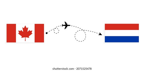 Flight and travel from Canada to Paraguay by passenger airplane Travel concept