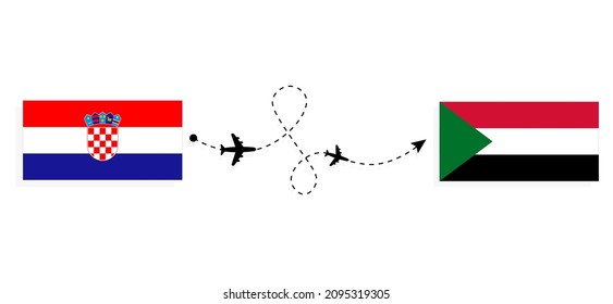 Flight and travel from Croatia to Sudan by passenger airplane Travel concept