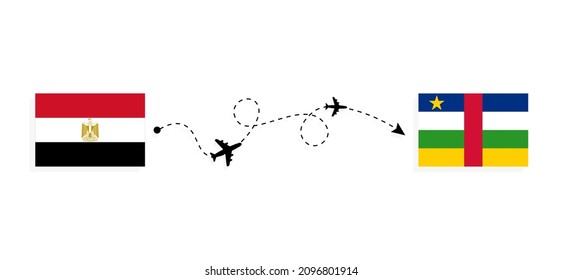 Flight and travel from Egypt to Central African Republic by passenger airplane Travel concept