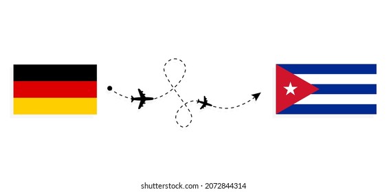 Flight and travel from Germany to Cuba by passenger airplane Travel concept