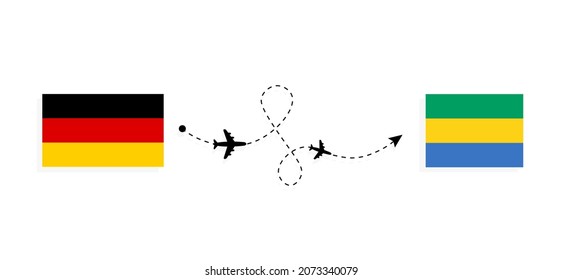 Flight and travel from Germany to Gabon by passenger airplane Travel concept