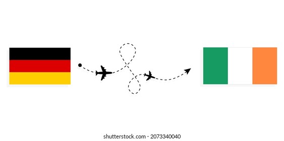 Flight and travel from Germany to Ireland by passenger airplane Travel concept