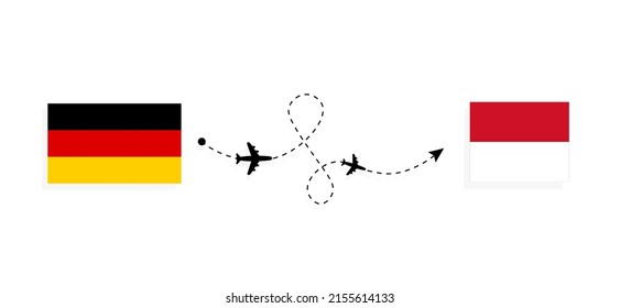 Flight and travel from Germany to Monaco by passenger airplane Travel concept