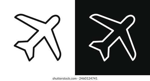 Flight Travel Icon Set. Aircraft and jet travel vector symbols. Commercial flight and cargo signs.