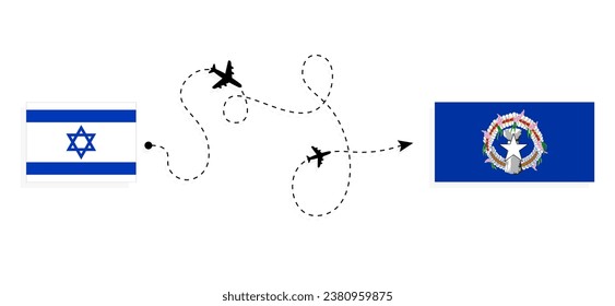 Flight and travel from Israel to Nothern Mariana Islands by passenger airplane Travel concept