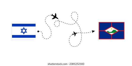Flight and travel from Israel to Sint Eustatius by passenger airplane Travel concept