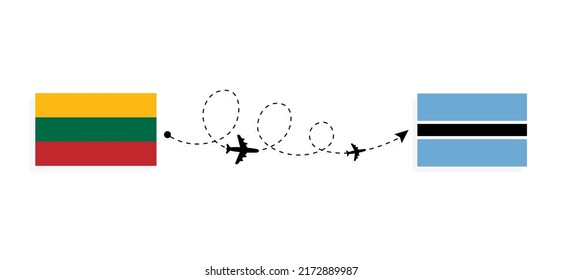 Passagierflugkonzept für den Flug von Litauen nach Botsuana