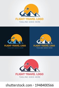 Flight Travel Logo Design Template. Editable color and resizable. 