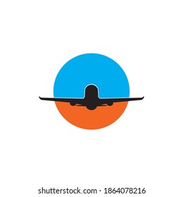 flight travel logo design vector