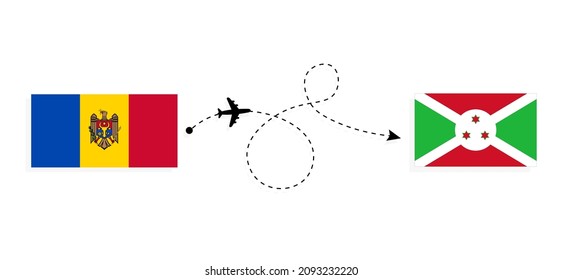 Flight and travel from Moldova to Burundi by passenger airplane Travel concept