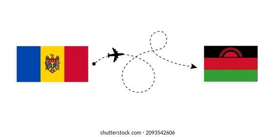 Flight and travel from Moldova to Malawi by passenger airplane Travel concept