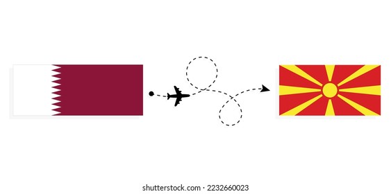 Flight and travel from Qatar to Macedonia by passenger airplane Travel concept