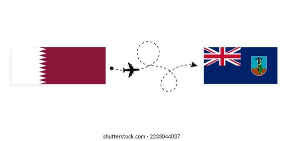 Flight and travel from Qatar to Montserrat by passenger airplane Travel concept