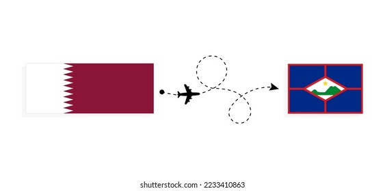 Flight and travel from Qatar to Sint Eustatius by passenger airplane Travel concept