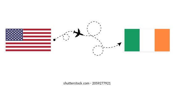 Passagierflugkonzept für Flüge und Reisen von den USA nach Irland