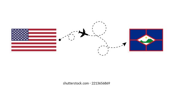 Flight and travel from USA to Sint Eustatius by passenger airplane Travel concept