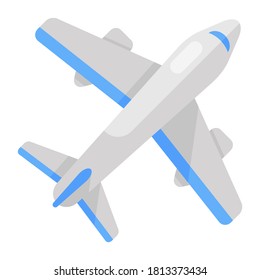 Flight, trendy vector of aeroplane in modern flat style 