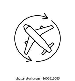 flight, trip, airplane line icon. elements of airport, travel illustration icons. signs, symbols can be used for web, logo, mobile app, UI, UX