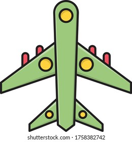 flight vector flat color icon 