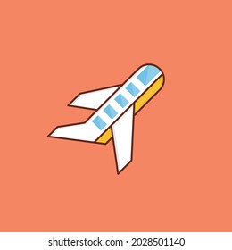 flight vector flat color icon