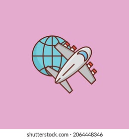 flight Vector illustration on a transparent background. Premium quality symbols. Vector Line Flat color  icon for concept and graphic design.