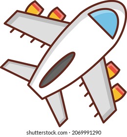 Flug-Vektorgrafik auf transparentem Hintergrund. Symbole in Premium-Qualität. Vector Line Flaches Farbsymbol für Konzept und Grafikdesign.