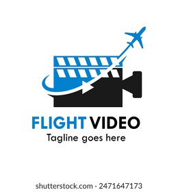 Flight video design logo template illustration