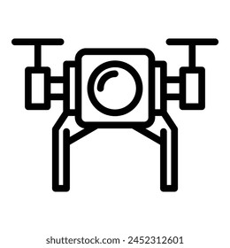 Flight video icon outline vector. Camera drone. Air copter