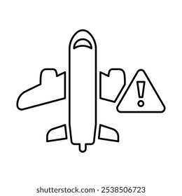 Flight Warning Icon In Outline Style