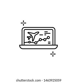 Flight, web, laptop icon. Element of airport line color icon