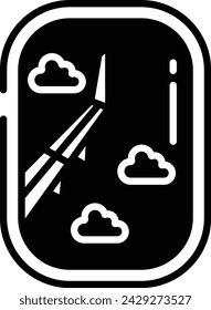 Flight Window glyph and line vector illustration