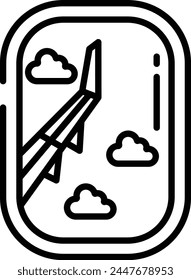 Flight Window outline vector illustration