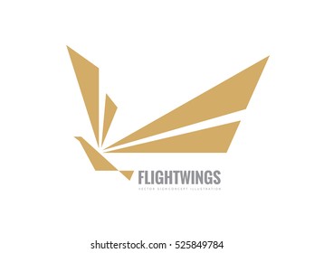Flight wings - vector business logo template concept illustration. Abstract bird creative sign. Dove symbol. Design element.