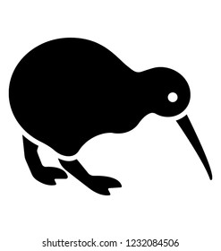 Flightless bird, kiwi glyph icon 