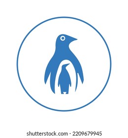 Flightless penguin bird icon | Circle version icon |