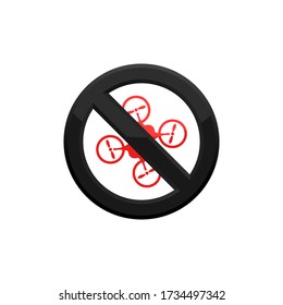 Flights With Drone Prohibited. No Drone Zone Sign. No Drone Icon In Trendy  Design Vector Eps 10